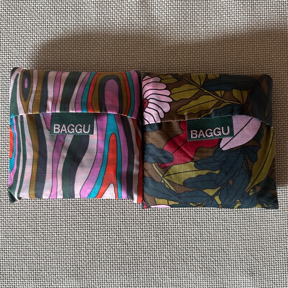 BAGGU Candy Woodgrain & Pink Fern Standard Reusable